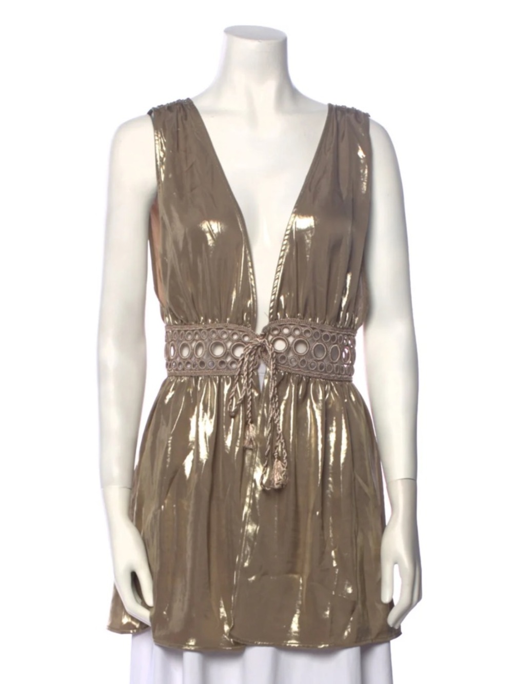 My beachy side, gold, shimmer V-neck, mini dress swimsuit cover-up